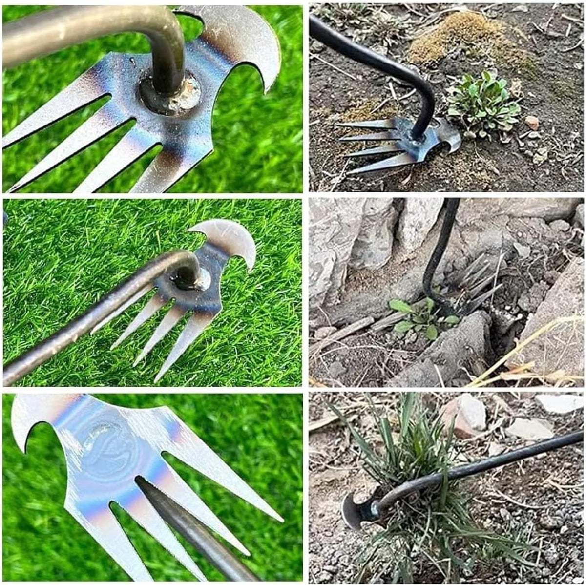 Garden Weeder Ergonomic Grip Lightweight Metal Or Wooden Handle