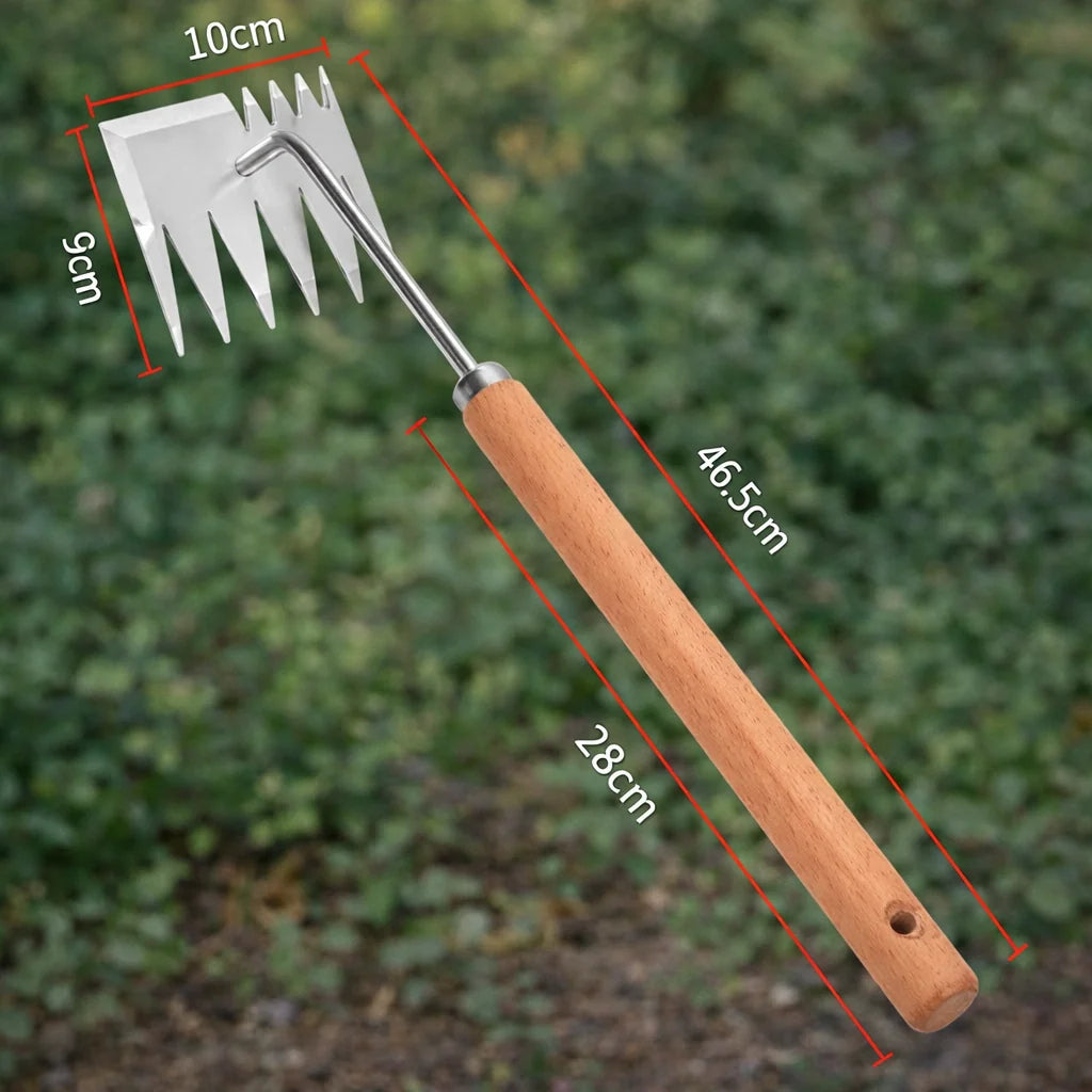 Garden Weeding Rake Manganese Steel Four Tines