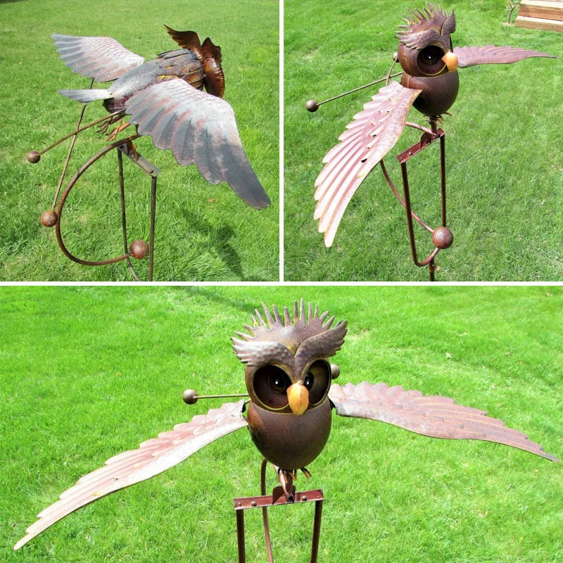 Garden Wind Spinner Powder-Coated Metal Smooth Motion