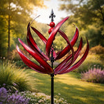 Garden Wind Vane Lotus Design Weather-Resistant Steel