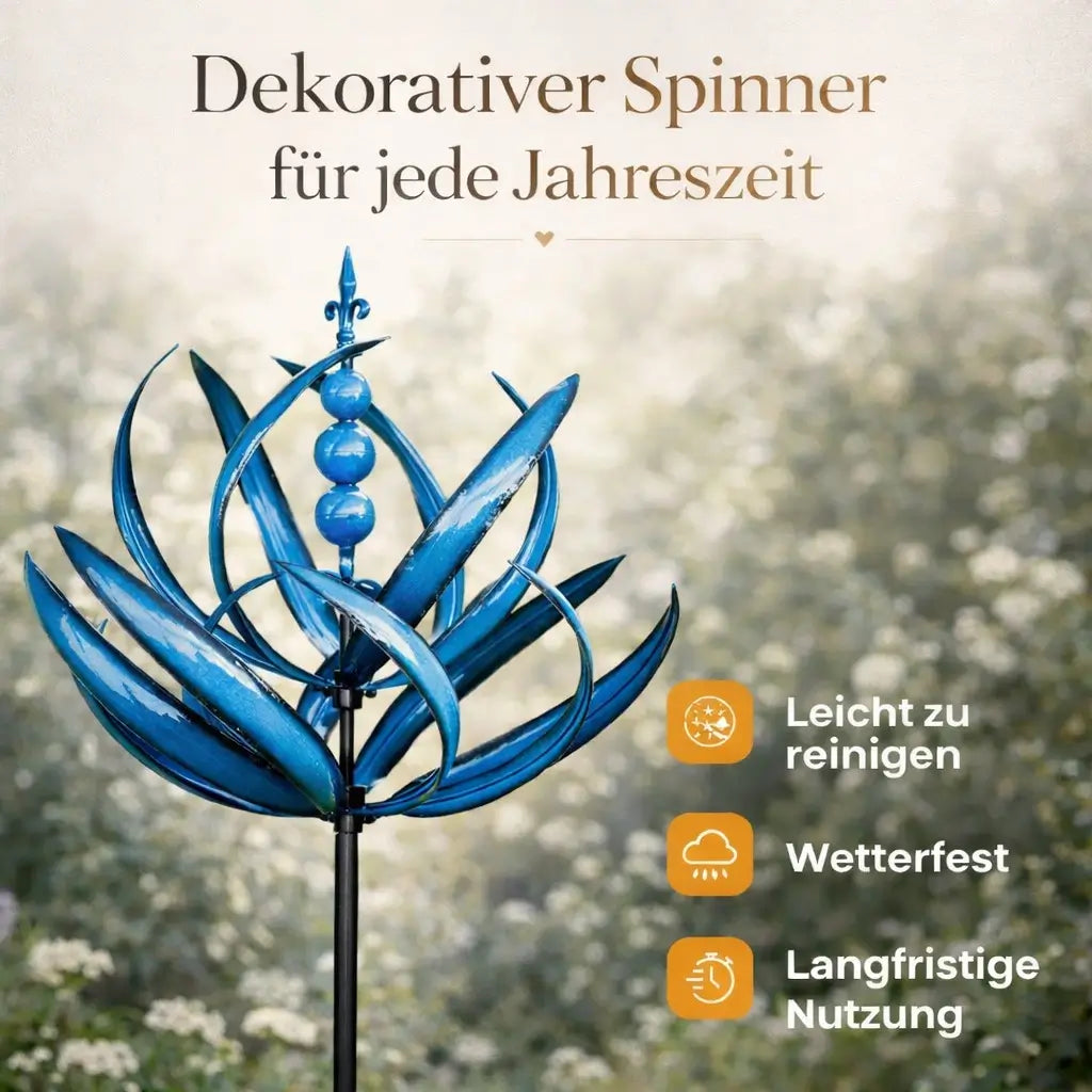 Garden Wind Vane Lotus Design Weather-Resistant Steel