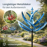 Garden Wind Vane Lotus Design Weather-Resistant Steel