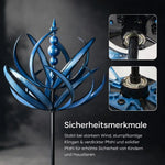Garden Wind Vane Lotus Design Weather-Resistant Steel