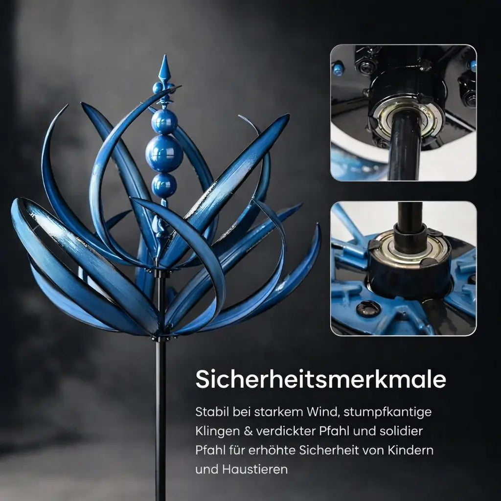 Garden Wind Vane Lotus Design Weather-Resistant Steel