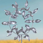 Garden Windmill Spinner Kinetic Powder-Coated Metal Stake