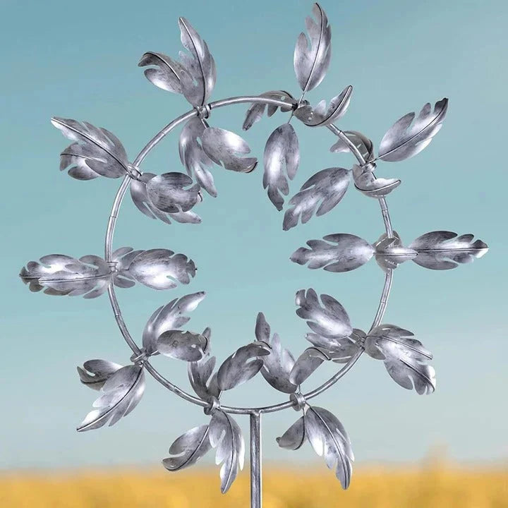 Garden Windmill Spinner Kinetic Powder-Coated Metal Stake