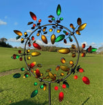 Garden Windmill Spinner Kinetic Powder-Coated Metal Stake
