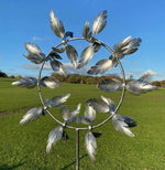 Garden Windmill Spinner Kinetic Powder-Coated Metal Stake
