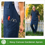 Gardening Apron Cotton Canvas Tool Pockets Adjustable Straps