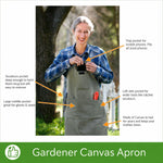 Gardening Apron Cotton Canvas Tool Pockets Adjustable Straps