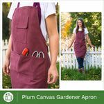 Gardening Apron Cotton Canvas Tool Pockets Adjustable Straps
