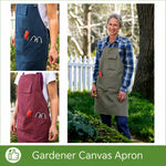 Gardening Apron Cotton Canvas Tool Pockets Adjustable Straps
