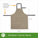Gardening Apron Cotton Canvas Tool Pockets Adjustable Straps