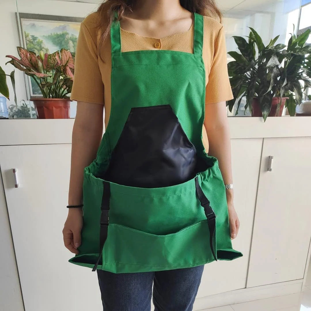 Gardening Apron Waterproof Oxford Chest & Kangaroo Pockets