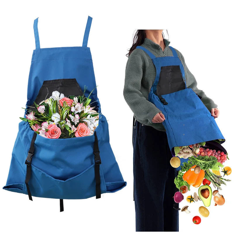 Gardening Apron Waterproof Oxford Chest & Kangaroo Pockets