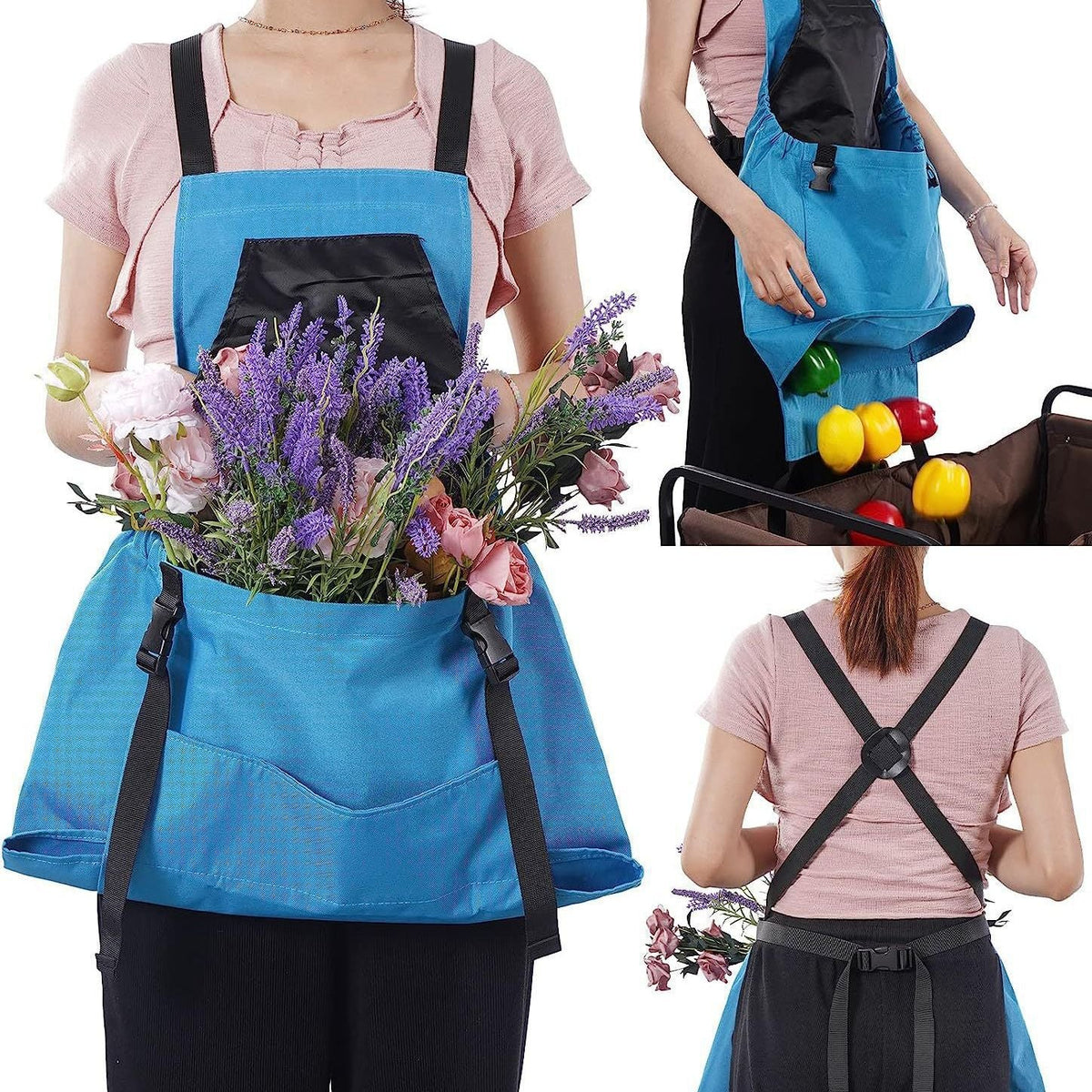 Gardening Apron Waterproof Oxford Chest & Kangaroo Pockets