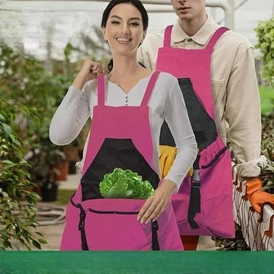 Gardening Apron Waterproof Oxford Chest & Kangaroo Pockets