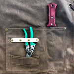 Gardening Apron Waxed Cotton Canvas Multiple Pockets & Adjustable Cross Straps