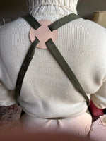 Gardening Apron Waxed Cotton Canvas Multiple Pockets & Adjustable Cross Straps