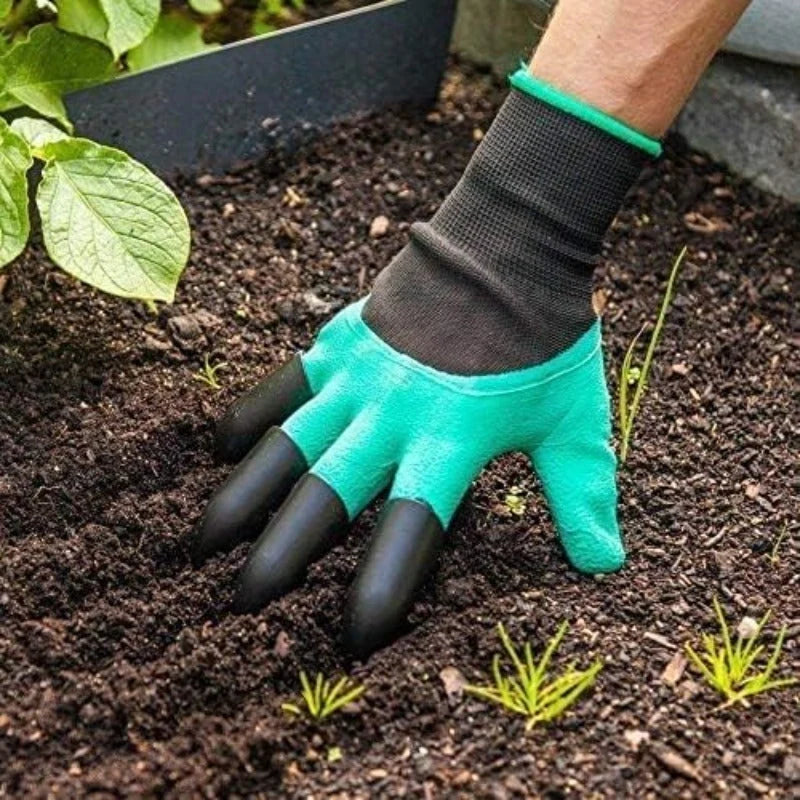 Gardening Gloves Built-In Claws Latex-Coated Thorn-Resistant