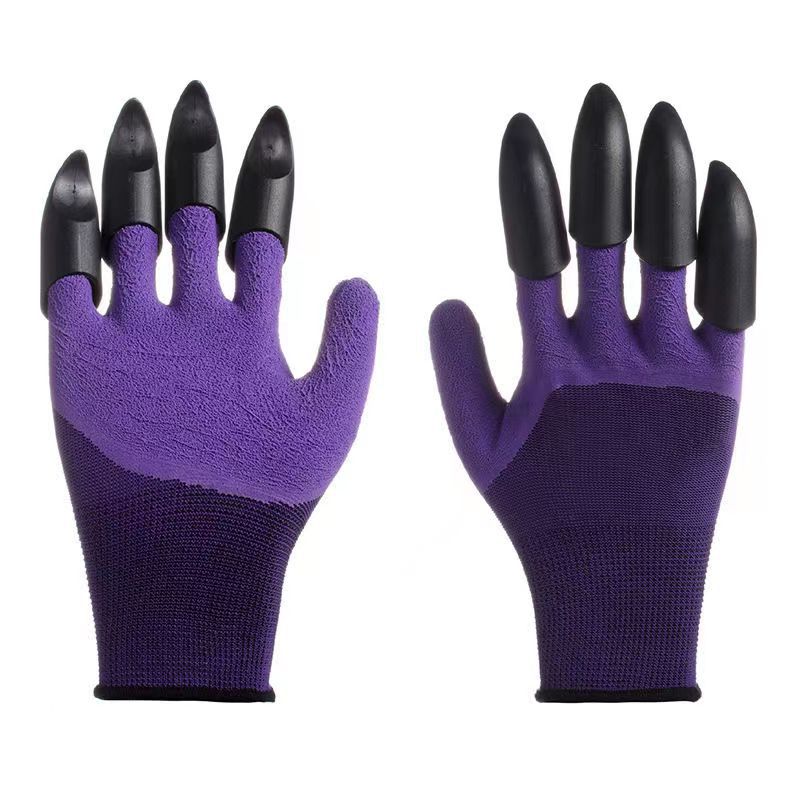 Gardening Gloves Built-In Claws Latex-Coated Thorn-Resistant