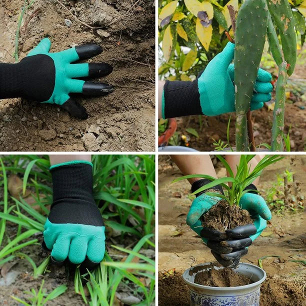 Gardening Gloves Built-In Claws Waterproof Puncture-Resistant