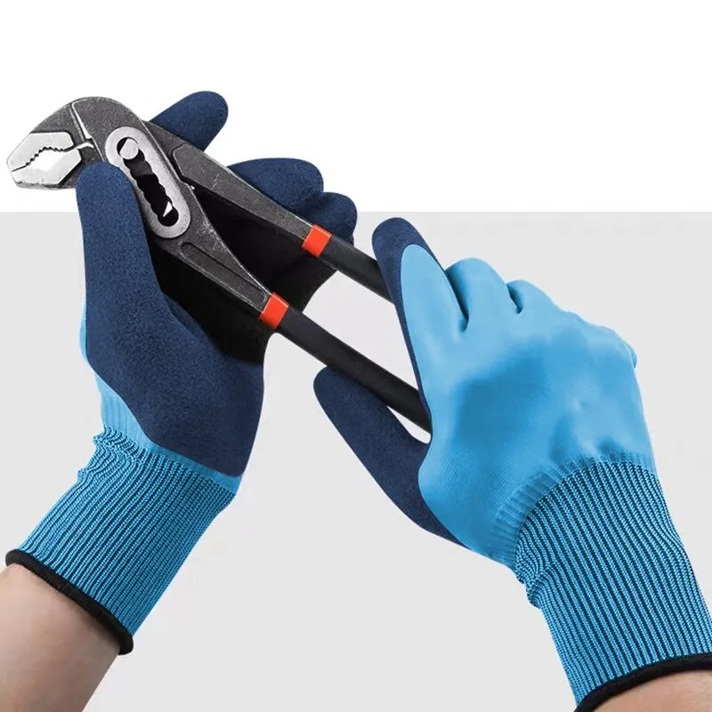Gardening Gloves Stab-Resistant Waterproof Polyester & Latex