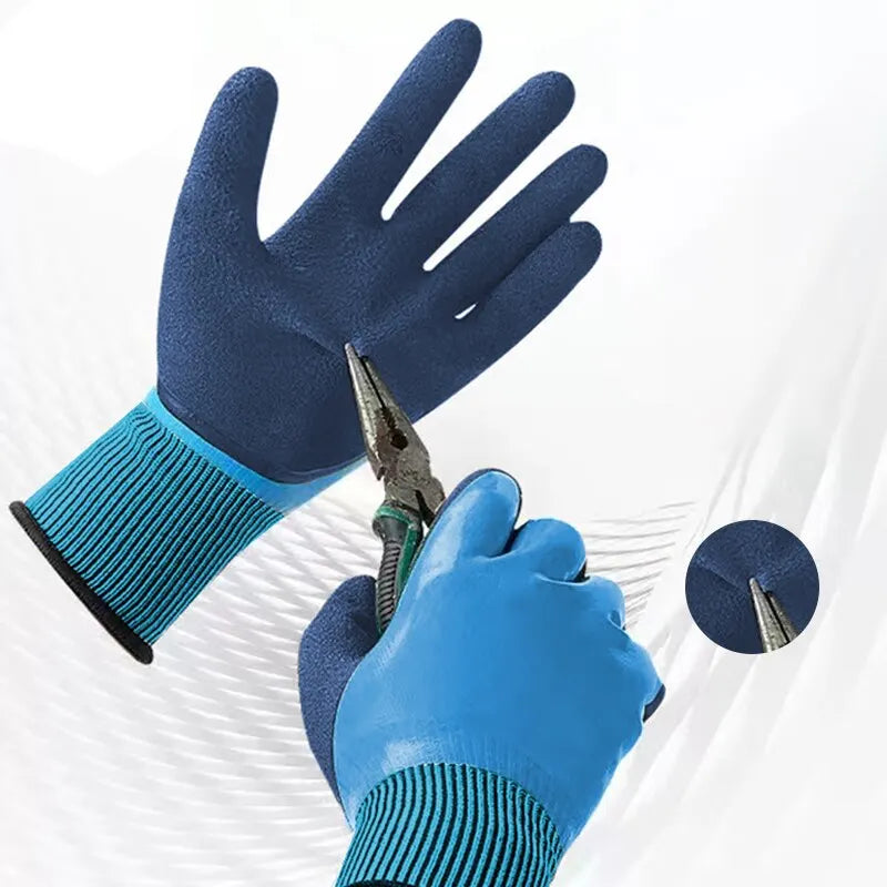 Gardening Gloves Stab-Resistant Waterproof Polyester & Latex