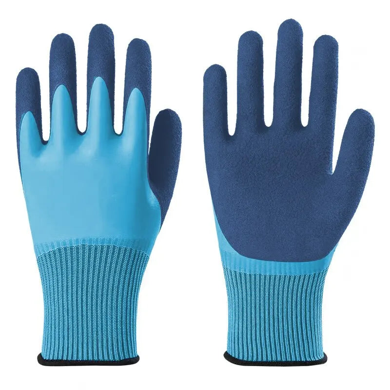 Gardening Gloves Stab-Resistant Waterproof Polyester & Latex