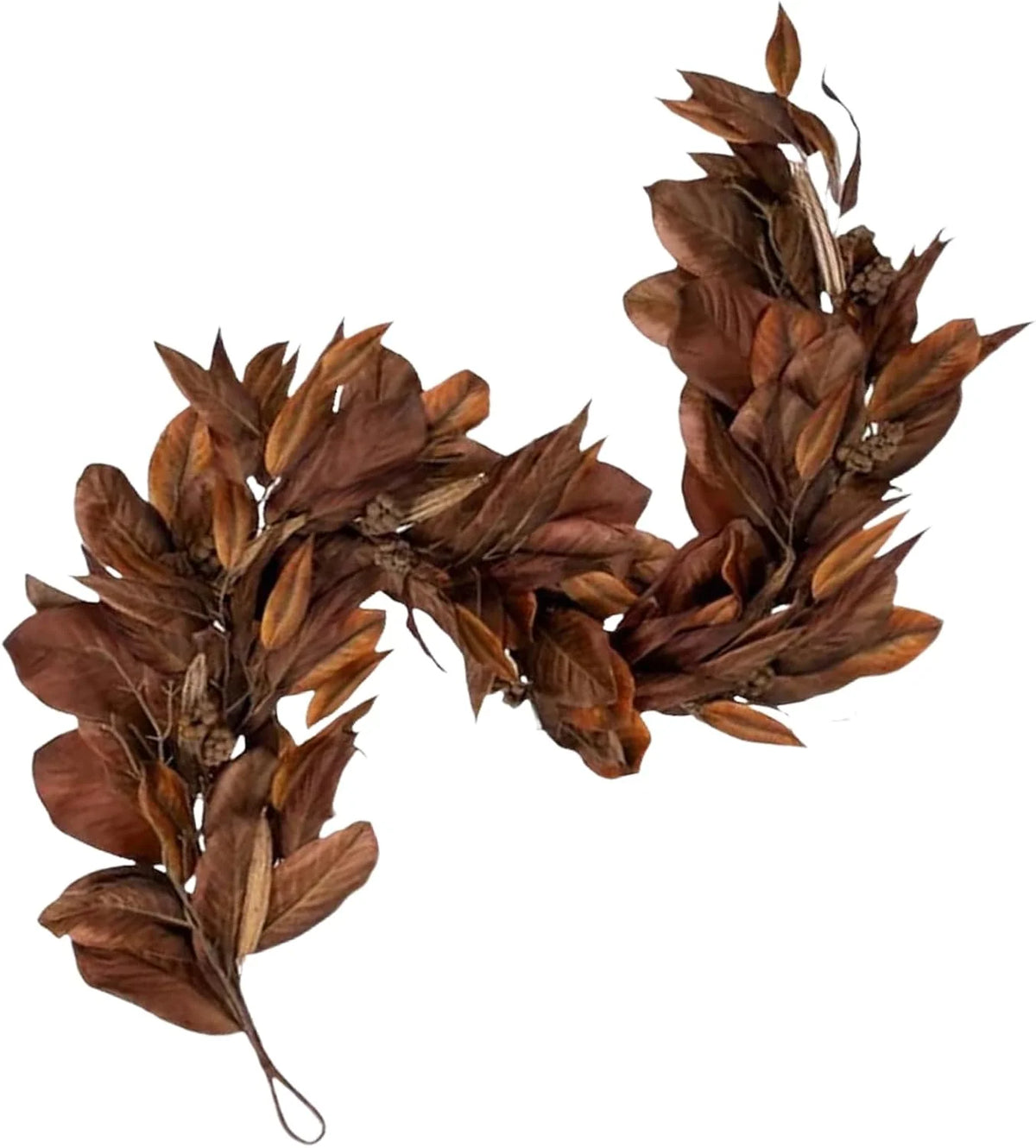 Garland Faux Magnolia Leaves 6 Ft Brown