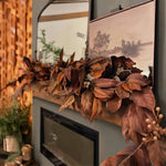 Garland Faux Magnolia Leaves 6 Ft Brown