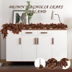 Garland Faux Magnolia Leaves 6 Ft Brown