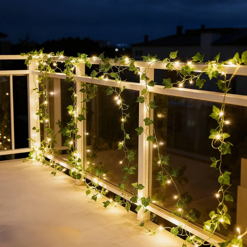 Garland Lights Artificial Foliage Solar & Battery Powered