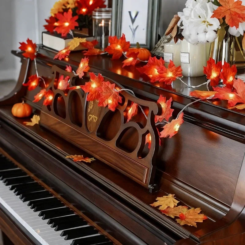 Garland Lights Artificial Foliage Solar & Battery Powered