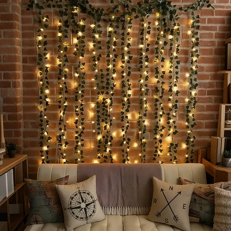 Garland Lights Artificial Foliage Solar & Battery Powered