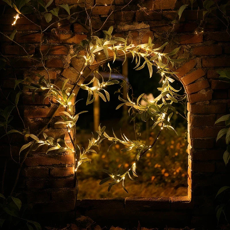 Garland Lights Artificial Foliage Solar & Battery Powered