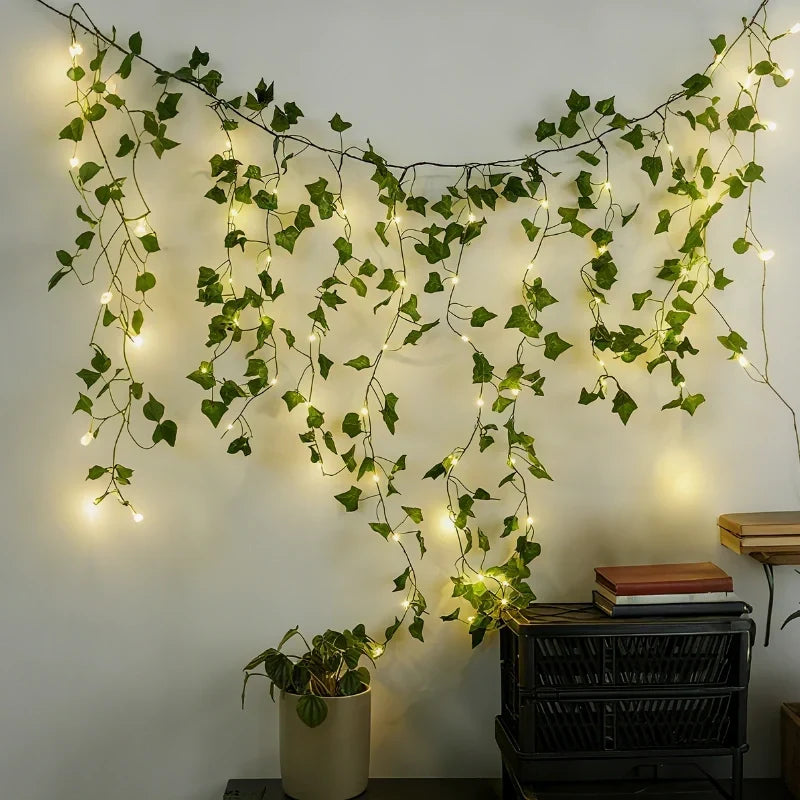 Garland Lights Artificial Foliage Solar & Battery Powered