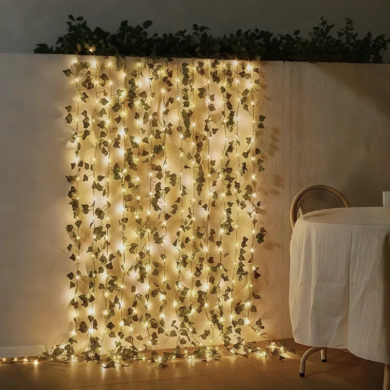 Garland Lights Artificial Foliage Solar & Battery Powered