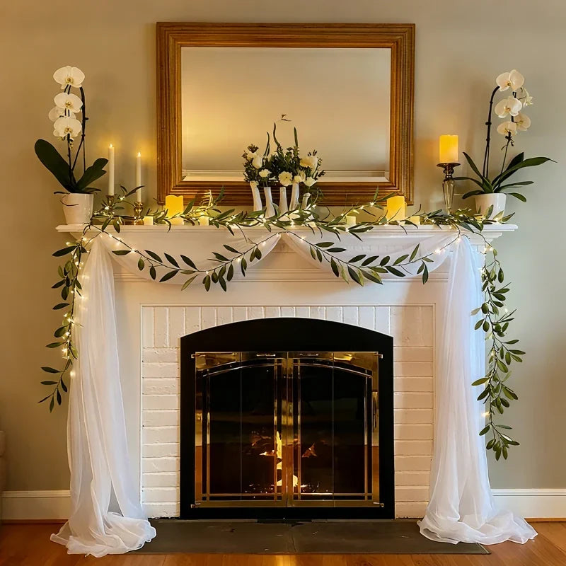 Garland Lights Artificial Foliage Solar & Battery Powered