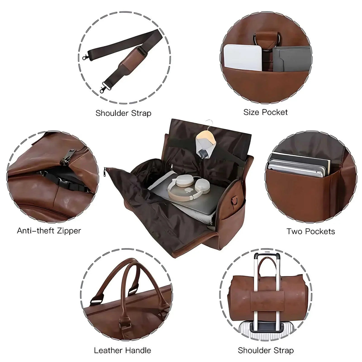 Garment Duffel Bag 2-in-1 Shoe Compartment Carry-On