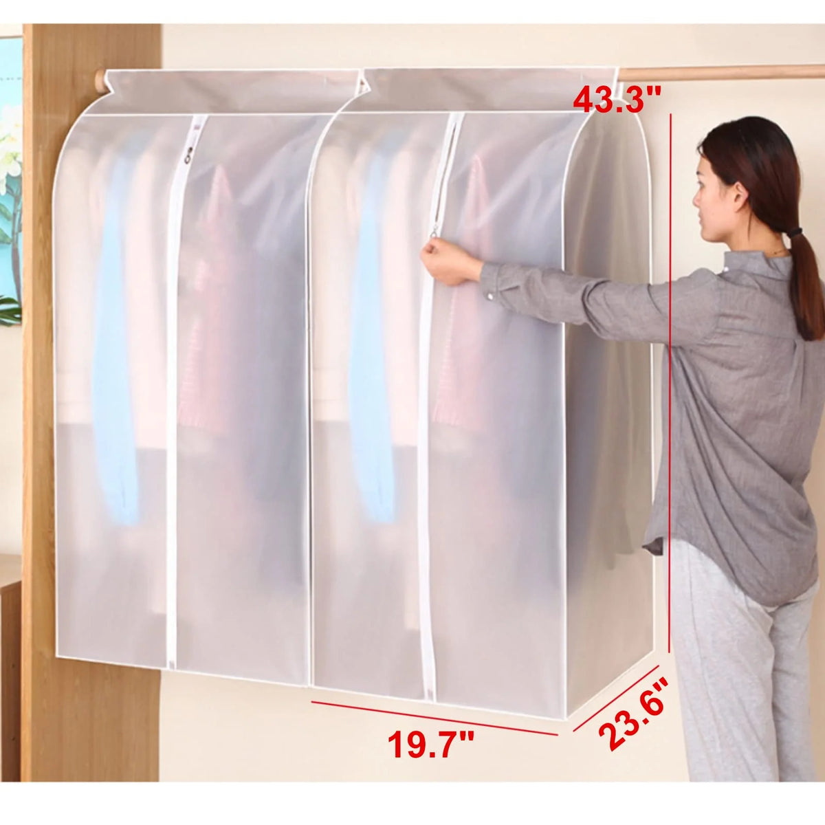 Garment Storage Bag Transparent Front Dust Protection