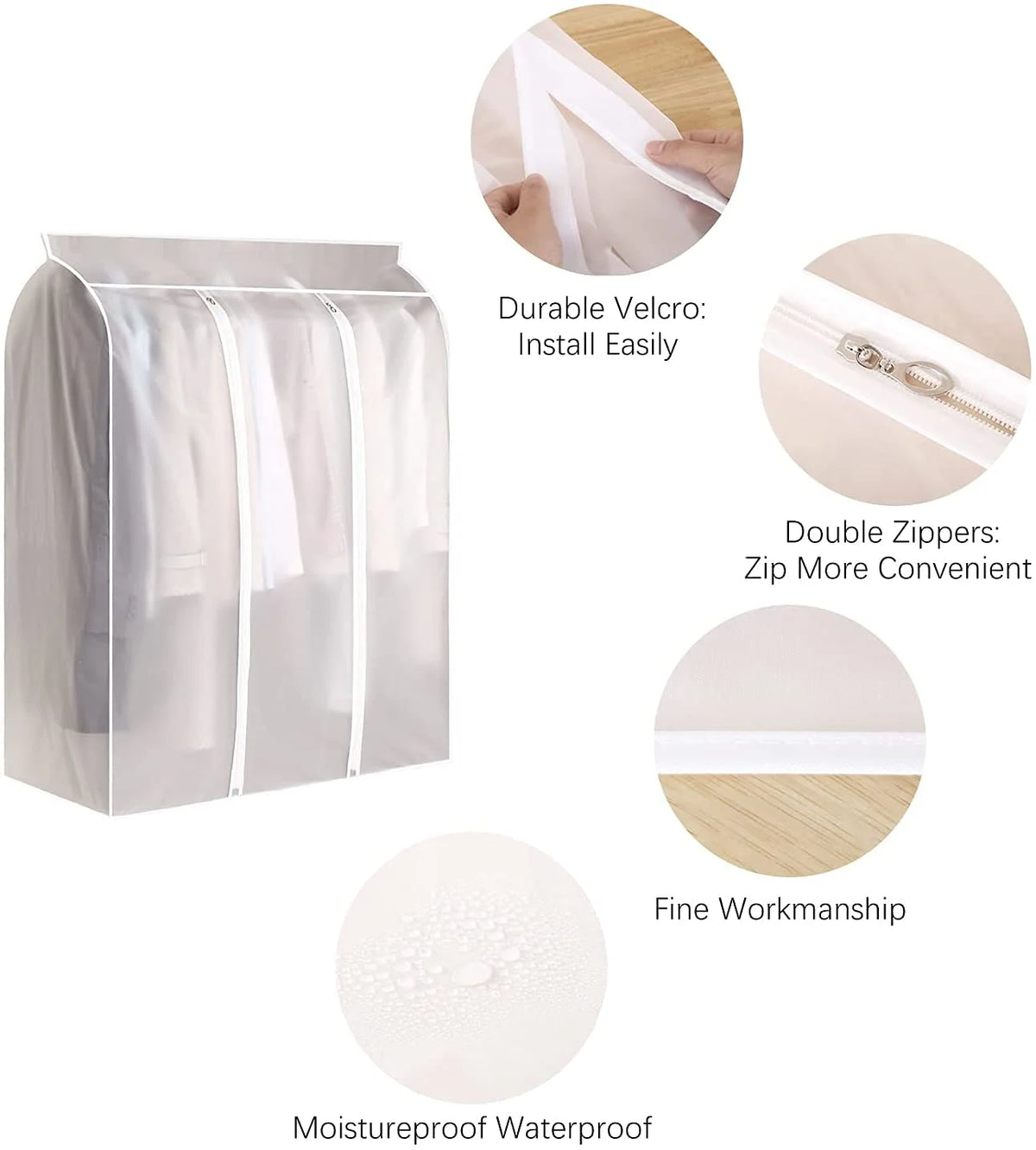 Garment Storage Bag Transparent Front Dust Protection