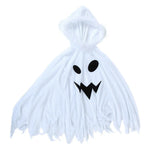 Ghost Costume Hooded Cape Faux Fur Trim Jagged Hem