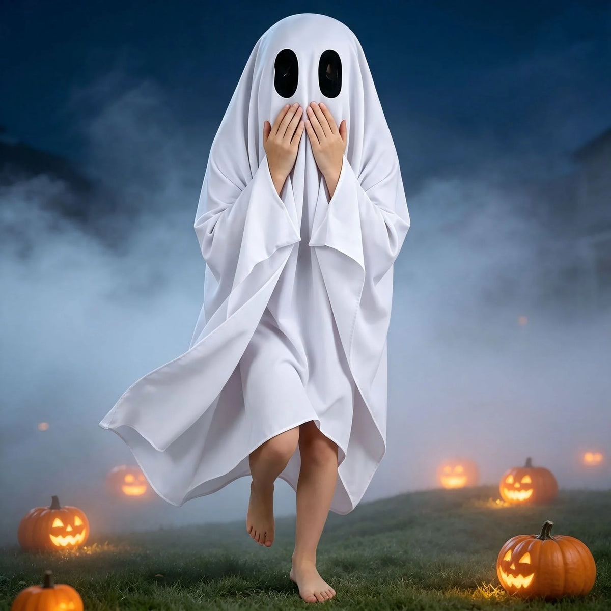 Ghost Costume Lightweight Breathable Fabric With Eye Openings