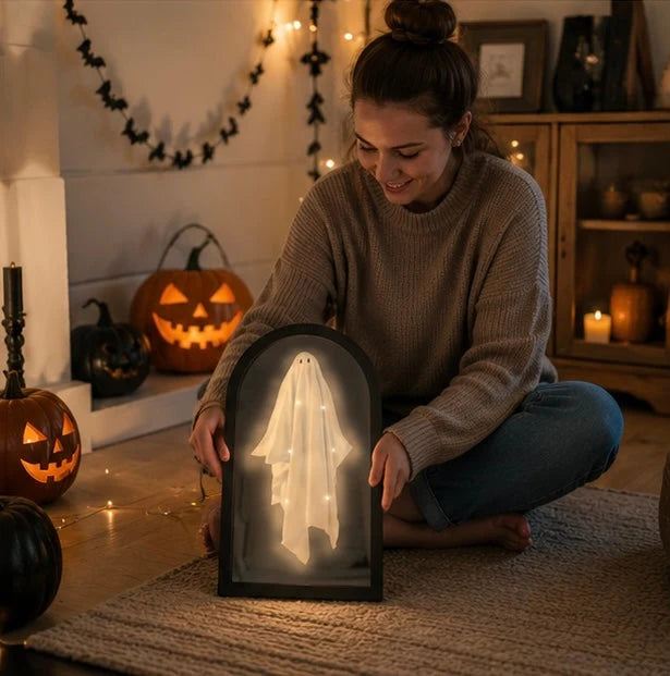 Ghost Mirror Decor Holographic Effect Warm LED Glow