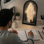 Ghost Mirror Decor Holographic Effect Warm LED Glow