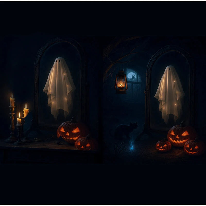 Ghost Mirror Decor Holographic Effect Warm LED Glow