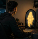 Ghost Mirror Decor Holographic Effect Warm LED Glow