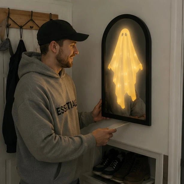 Ghost Mirror Decor Holographic Effect Warm LED Glow