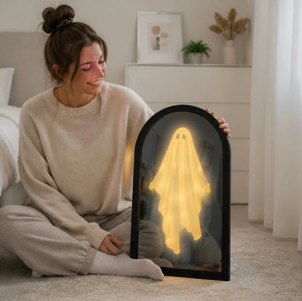 Ghost Mirror Decor Holographic Effect Warm LED Glow